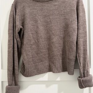 Express Taupe Women's Sweater with Sparkly Threads Size Large Winter